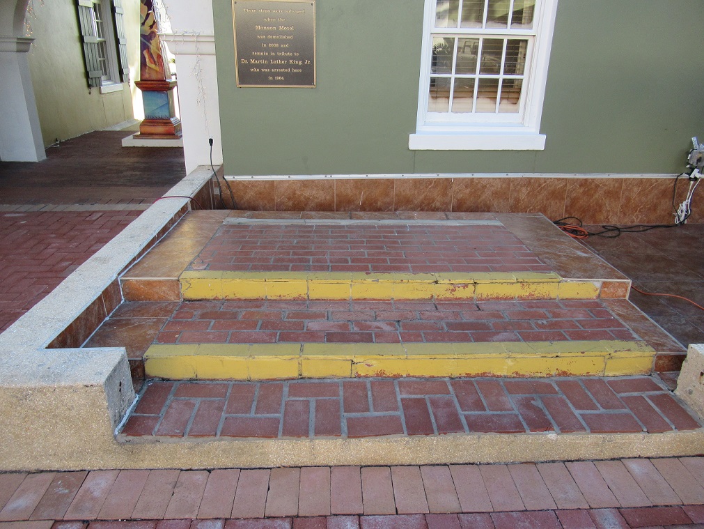 Steps of the Monson Hotel, in St. Augustine, where Dr. Martin Luther King Jr. was arrested on in 1964.