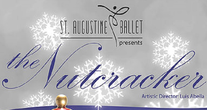text on grey background; St Augustine Ballet presents the Nutcracker