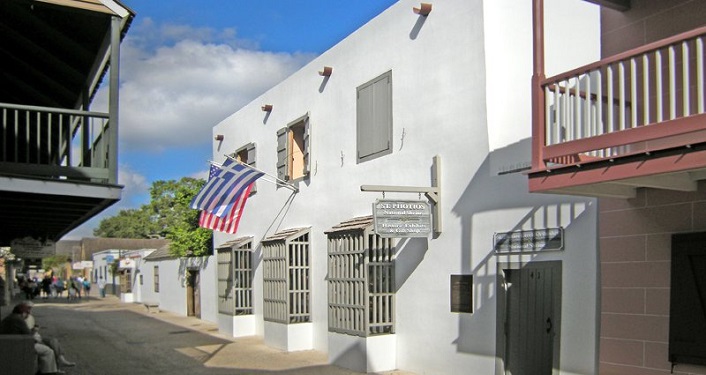 image of St. Photios Greek Orthodox National Shrine from St. George Street, where Greek Landing Day is celebrated