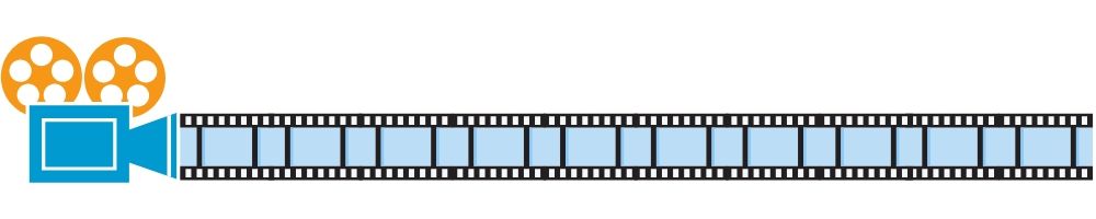 Graphic that contains a camera and film.