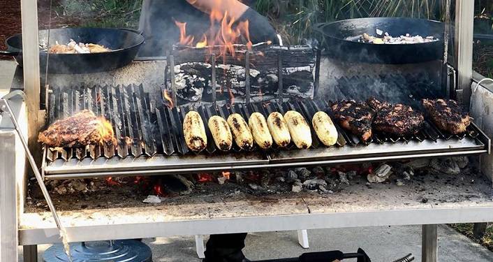 food being grilled during Virtual Asado Grilling Experience