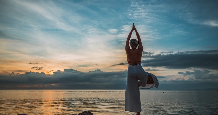 Adult Yoga class at St. Johns County Pier Pavilion